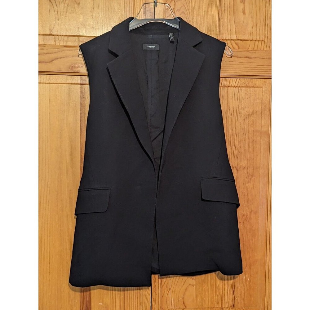 Theory Black Sleeveless Blazer Vest